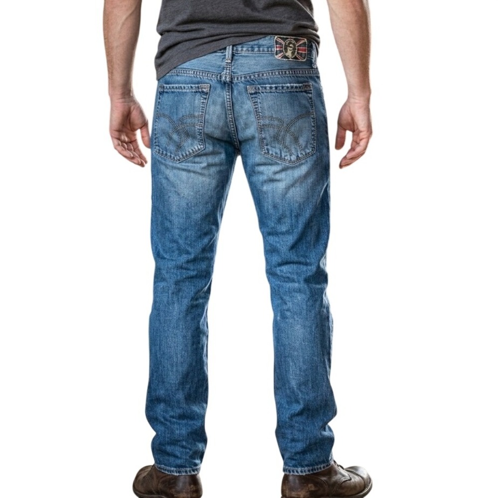 Monarchy Slim Straight Jeans Mens 32 Blue Cotton Denim La Brea Vintage Y2K